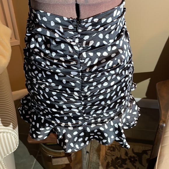 Leche Polka Dot Rouched and Ruffled Mini Skirt - Picture 3 of 9